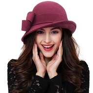 New store openingWinter hat for women 1920s Gatsby style floral wool Fedora winter ladies cloche hat