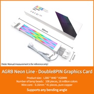 8Pin สายพ่วง NJISD 24Pin สาย RGB แบบขยายได้ ARGB ATX แถวสีแหล่งจ่ายไฟแผงวงจรคอมพิวเตอร์สำหรับ Casing