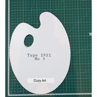 V-Tec 2921 No. 3 White Oil Paint Oval Wooden Pallet