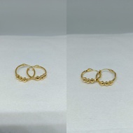 3-ball Ring Earrings 1/2 gram Light Gold