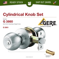 🔥READY STOCK🔥 Gere Cylindrical Lock Entrance Door Knob Set G3861 G3860 SS304 Set Kunci Rumah Tombol 
