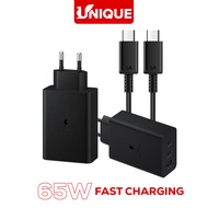 UNIQUE Samsung 65W 2.0 Super Fast Charging Type C Trio Original 65 Watt Charger 65W Charger