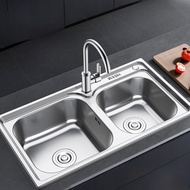 Thickened Kitchen Sink Household Sink Double Sink 304 Stainless Steel Sink