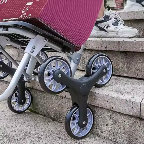 Aluminium Alloy Shopping Trolley Supermarket Household Climbing Buy Food Cart Waterproof Portable Fo
