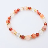 嫣然 紅膠花 紅膠花水晶 橙紅石榴石 石榴石 水晶手鏈 水晶設計款