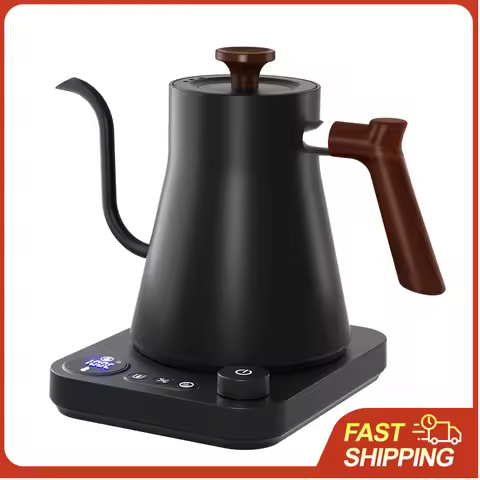 Gooseneck Electric Kettle 0.9L 1200W Precise Temp Control 40-100°C Quiet Boiling 1-24h Keep Warm for