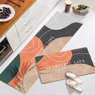 Ins Influencer Flower Scrubable Kitchen Floor Mat Long Household Foot Mat Disposable Foyer Carpet