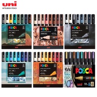 Posca Marker Paint Pen Set Acrylic Plumones Pc-1/3/5m/8/17k,7-15 Colors Pop Paint Pen/poster Pen/gra