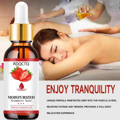Strawberry Scented Moisturizing Essential Oil - Fruity Fragrance Hydrating Body Massage Oil for Dry 