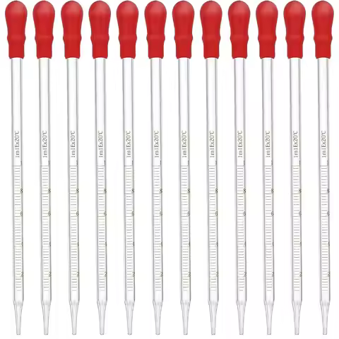 0.5ml 1ml 2ml 3ml Graduated Scale Dropper Pipette Borrosilicate Glass Rubber Head Liquid Pipettors F