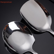 Hanproman&gt; Thicken Kitchen Dinner Dish Soup Rice Western Restaurant Bar Public Spoon Large Stainless Steel Round Head Buffet Serving Spoon well