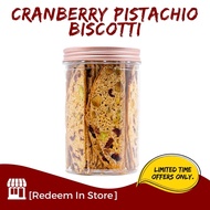 [Biscotti Bakery] UNIQUE Cranberry Pistachio Biscotti 190g/tub [Redeem In Store] NO Delivery #Biscotti Bakery