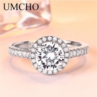 UMCHO 925 Silver Jewelry Luxury Rings for Women Wedding Engagement Jewelry Romantic Clear Cubic Zircon Elegant Ring