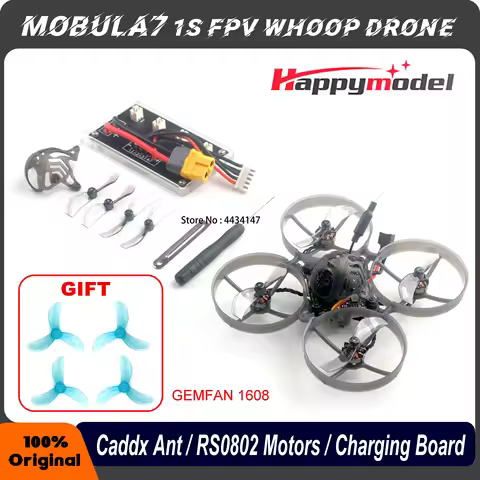HappyModel Mobula7 1S X12 5in1 AIO FC ELRS V2.0 BLHELIS 12A VTX 400mW Runcam Nano3 RS0802 KV20000 1S