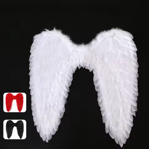 Black White Angel Feather Wings Holiday Party Props Scene Layout Catwalk Demon Devil Wing Show Birth