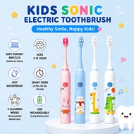 Kids Electric Toothbrush Soft Bristles Cartoon 6 Modes 2-Min Timer USB-C Charging IPX7 Berus Gigi El