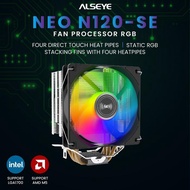 Kipas Prosesor Komputer Fan Procesor RGB 12cm 4 Pipa Single Fan Alseye