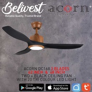 (CLIMATE VOUCHER) (PRICE GUARANTEED) Acorn DC-168 SMART Ceiling Fan - 3 Blades 4248 Inch - White/Bla