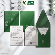 [KA-25VIP8B] Standing wedding invitation, 3D embossed flower pattern and subsidence printing, art pa