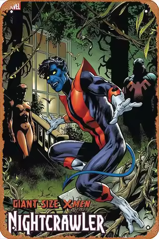 GeRRiT Vintage Metal Tin Sign GIANT SIZE X-MEN NIGHTCRAWLER #1 DX Retro Metal Sign for Garden Club O