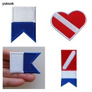 yuksok diver Flag Alpha Flag Patch Embroidered  Scuba Diving Badge Souvenir - Pattern for your choos