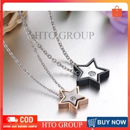 STAR COUPLE NECKLACE, Titanium couple necklace, STAR necklace - Titanium STAR Couple necklace