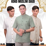 👍 Baju Kemeja Koko Pria Lengan Pendek Arra Series Daud Premium Jumbo