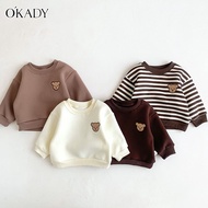 OKADY เสื้อสเวตเตอร์เด็ก,เสื้อชั้นในเด็กเสื้อลายหมีอบอุ่นสำหรับเด็กผู้ชายและเด็กผู้หญิง