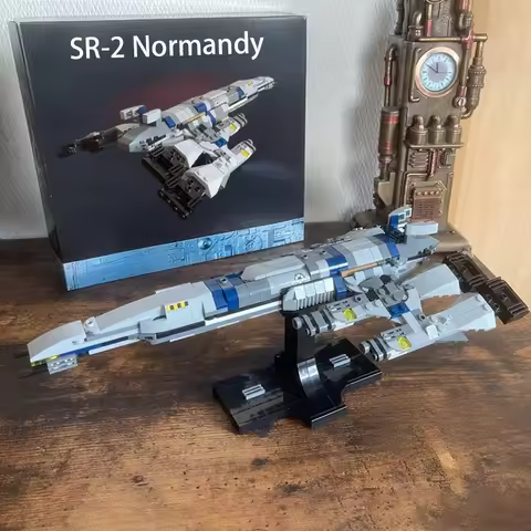 NEW MOC Sci-fi Movie SR-2 Normandy Midi-Scale Building Blocks Model DIY Interstellar Assembly Bricks