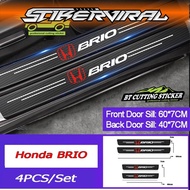 HONDA 4 pecs 3D carbon stickers Car Trunk Door Protector Stickers BrioHONDA BRIO STICKERS
