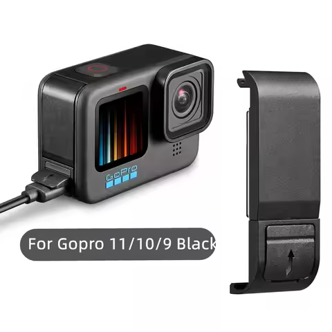 For GoPro Hero 12 10 Soft Silicone Case with Battery Side Cover Lid Removable Type-C Charging Cover 