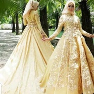 Gaun pengantin wanita muslimah gaun prewedding pengantin berhijab