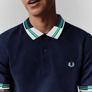 100%ORIGINAL Fred Perry POLO shirt FP Atasan lelaki Baju POLO lelaki Embroidered Color Collar Casual