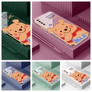 Casing OPPO A15 A16 A54 A15S A74 5G A92 A52 Reno 3 A91 A16K A16E Casing Black Kasus Telefon Beruang 