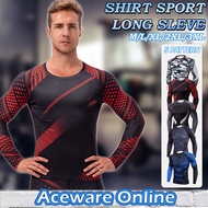 Long Sleeve Sport Shirt Men Sport Wear Man Fitness Shirt Men Running Shirt Men Gym Shirt Men Baju Su