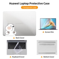 4 In 1 Protective Set for Huawei Matebook D14 D15 D16 Laptop Case with Keyboard Cover& Screen Film
