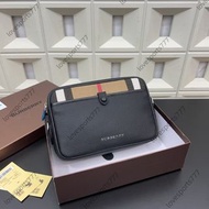 🌟官網授權商家🌟Burberry 巴寶莉牛皮郵差包單肩斜挎包