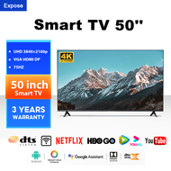 EXPOSE Smart TV 43 Inch Android TV 50 Inch 4K HDR Dolby Vision Dolby Atmos Dual Band WIFI 5-years Warranty