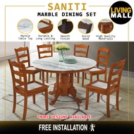 Living Mall Saniti Natural Marble Dining Set Table with Chair