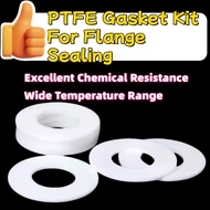 PTFE Gasket Kit For Flange Sealing, Virgin Teflon Flat Ring DN25 DN32 DN40 DN50 DN65 DN80, Chemical 