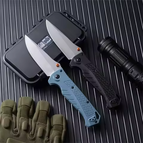Tactical BM 18060 Folding Pocket Knife 9Cr18Mov Drop Point Blade Nylon Wave Fibre Handle Fishing EDC