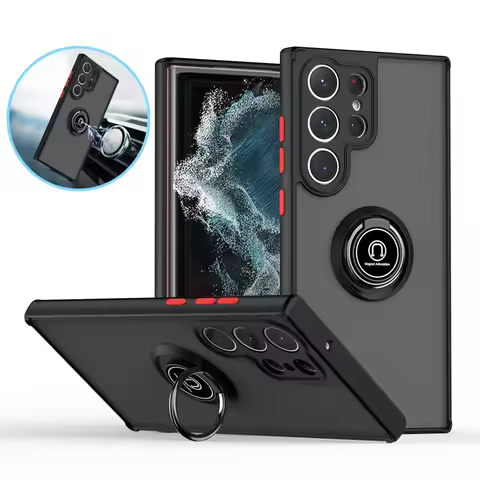 For Samsung Galaxy S25 Ultra 5G Case Car Magnetic Holder Ring Armor Cases For Sumsung S25 Plus S 25 