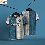 （sanrenyou）Retro Collar Jersey Viral Street Wear Ootd Tiktok Harajuku Berkolar Polo Shirt Sublimation Baju Lengan Pendek Lelaki Kanak2 Perempuan