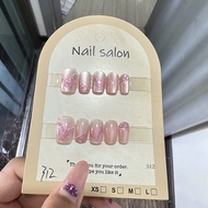 Wear Nails Cat's Eye Wear Nails Nail Patch Handmade Semi-Handmade Manicure Fake Nails Gilt 312 Style