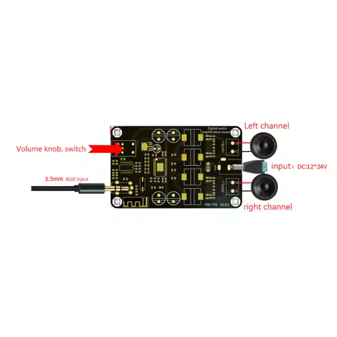 TPA3118D2 Dual Channel 2x50W High-Power Adjustable Audio Amplifier Board BT 5.0 Digital Audio Power 