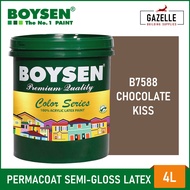 Boysen Color Series Permacoat Semi-Gloss Latex Chocolate Kiss B7588 Acrylic Latex Paint - 1L / 4L