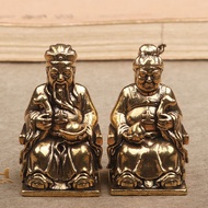 SET OF 2 TINY EARTH AND EARTH STATUES, 4.5cm HIGH BRONZE EARTH