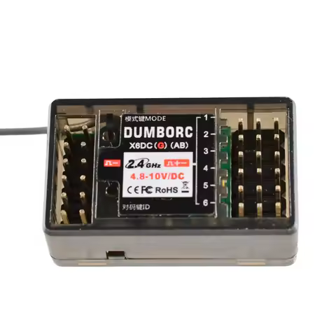 Hot DUMBORC X6DCG 2.4G 6CH Light Servo and Motor Control Receiver with Gyro for X6 Transmitter RC Ca