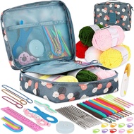 58pcs Crochet Kit Beginners Crochet Set With Crochet Yarn Portable Crochet Hook Set Crochet Hooks