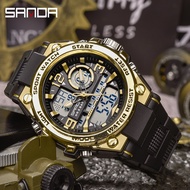SANDA Waterproof Fashion LED Multi-Function Men's Watch 6024-2